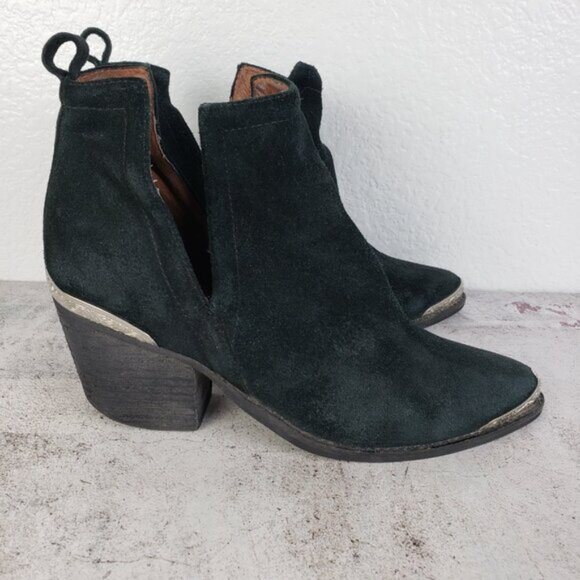 Jeffrey Campbell Cromwell Western Cutout Ankle Booties Black Leather sz 7.5 Boho - Picture 9 of 16